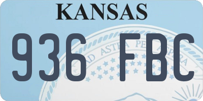 KS license plate 936FBC