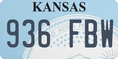 KS license plate 936FBW