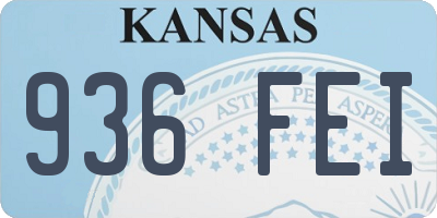 KS license plate 936FEI