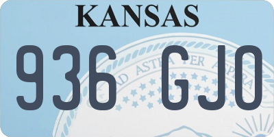 KS license plate 936GJO