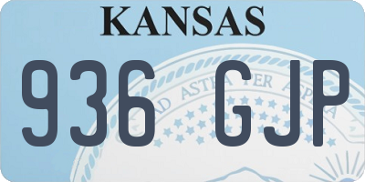 KS license plate 936GJP