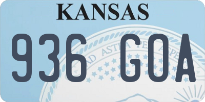KS license plate 936GOA