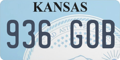 KS license plate 936GOB