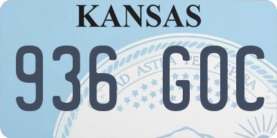 KS license plate 936GOC