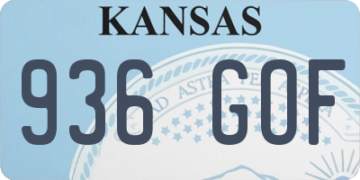 KS license plate 936GOF