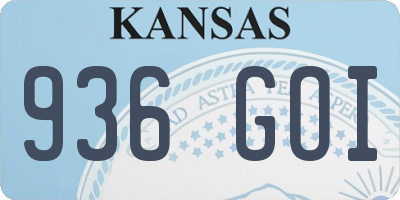KS license plate 936GOI