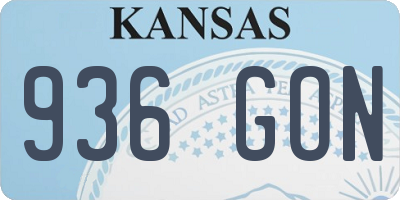 KS license plate 936GON