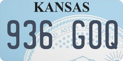 KS license plate 936GOQ