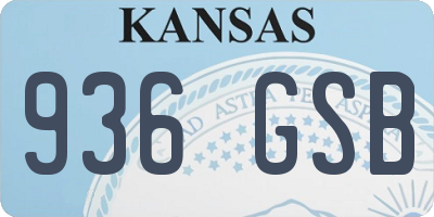 KS license plate 936GSB