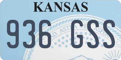 KS license plate 936GSS