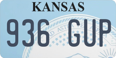 KS license plate 936GUP