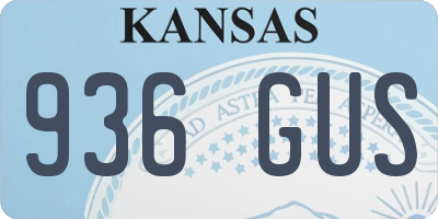 KS license plate 936GUS