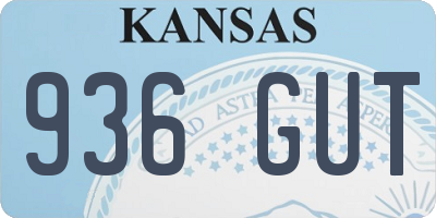 KS license plate 936GUT