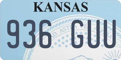 KS license plate 936GUU