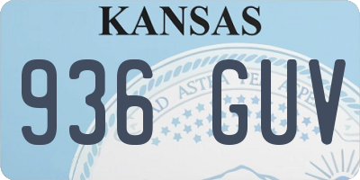 KS license plate 936GUV