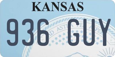 KS license plate 936GUY