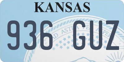 KS license plate 936GUZ