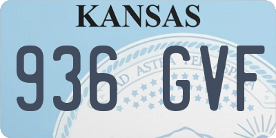 KS license plate 936GVF