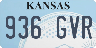 KS license plate 936GVR