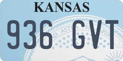 KS license plate 936GVT