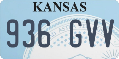 KS license plate 936GVV