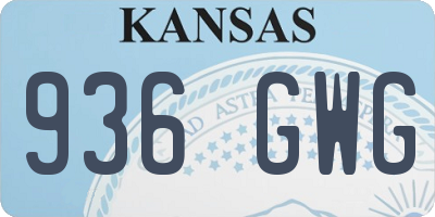 KS license plate 936GWG