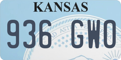KS license plate 936GWO