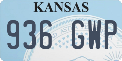 KS license plate 936GWP