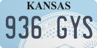 KS license plate 936GYS