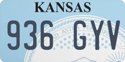 KS license plate 936GYV