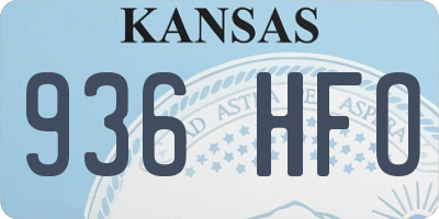 KS license plate 936HFO