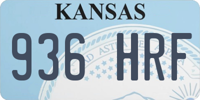 KS license plate 936HRF
