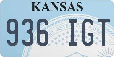 KS license plate 936IGT