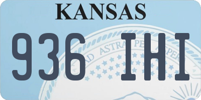 KS license plate 936IHI