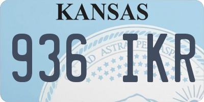 KS license plate 936IKR