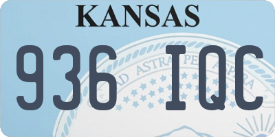 KS license plate 936IQC