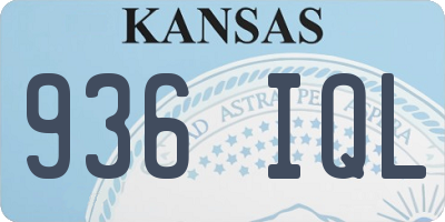 KS license plate 936IQL