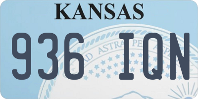KS license plate 936IQN