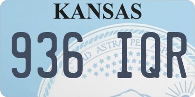 KS license plate 936IQR