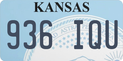 KS license plate 936IQU