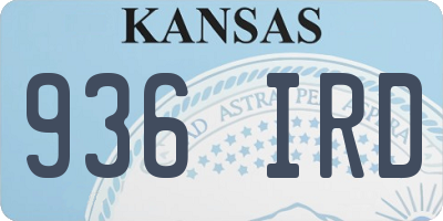 KS license plate 936IRD