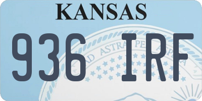KS license plate 936IRF