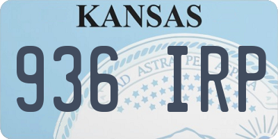 KS license plate 936IRP