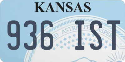 KS license plate 936IST