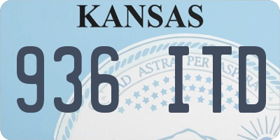KS license plate 936ITD