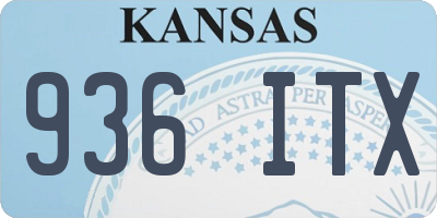 KS license plate 936ITX
