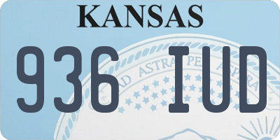 KS license plate 936IUD