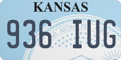 KS license plate 936IUG