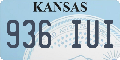 KS license plate 936IUI