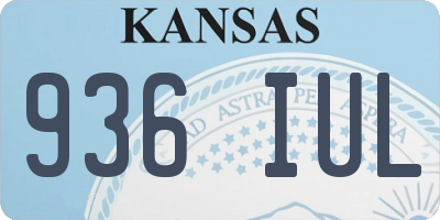 KS license plate 936IUL